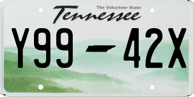 TN license plate Y9942X