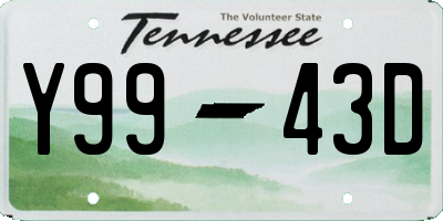 TN license plate Y9943D