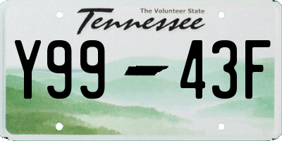 TN license plate Y9943F