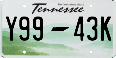 TN license plate Y9943K