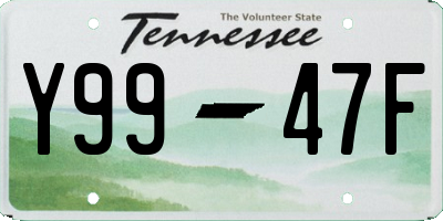 TN license plate Y9947F