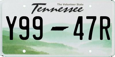 TN license plate Y9947R
