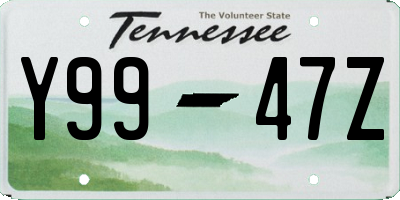 TN license plate Y9947Z