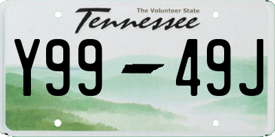 TN license plate Y9949J