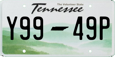 TN license plate Y9949P