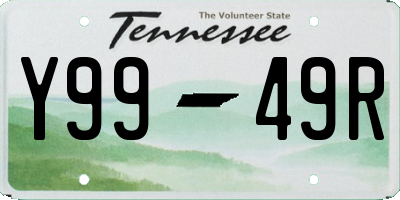 TN license plate Y9949R