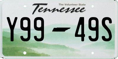 TN license plate Y9949S