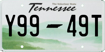TN license plate Y9949T