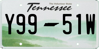 TN license plate Y9951W