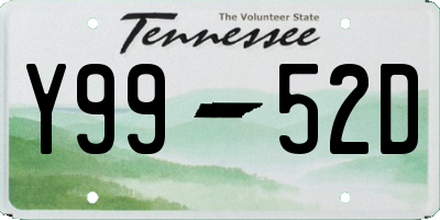 TN license plate Y9952D