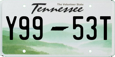 TN license plate Y9953T