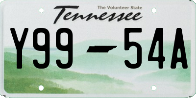 TN license plate Y9954A