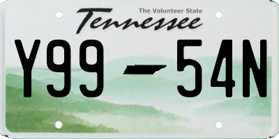 TN license plate Y9954N