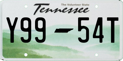 TN license plate Y9954T