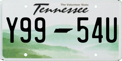 TN license plate Y9954U