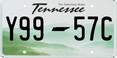 TN license plate Y9957C