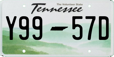 TN license plate Y9957D