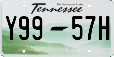 TN license plate Y9957H