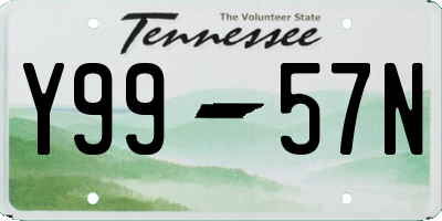 TN license plate Y9957N