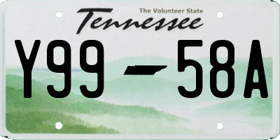 TN license plate Y9958A