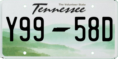 TN license plate Y9958D
