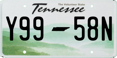 TN license plate Y9958N