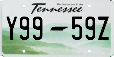 TN license plate Y9959Z