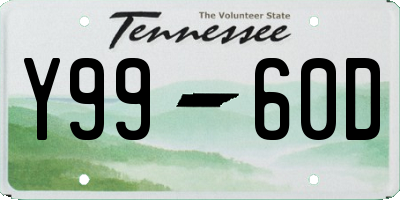 TN license plate Y9960D