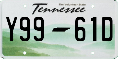 TN license plate Y9961D