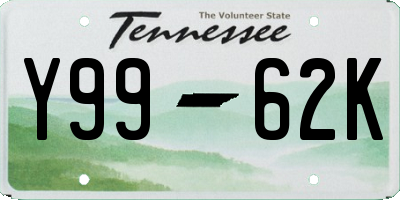 TN license plate Y9962K