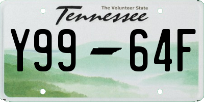 TN license plate Y9964F