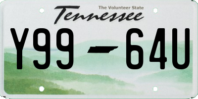 TN license plate Y9964U