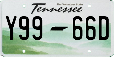 TN license plate Y9966D