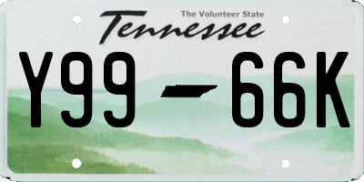 TN license plate Y9966K