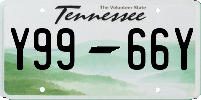 TN license plate Y9966Y