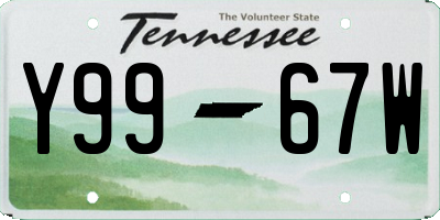 TN license plate Y9967W