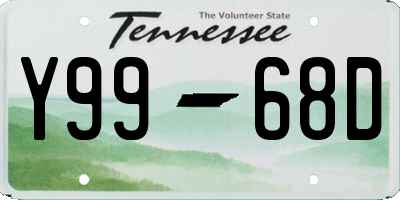 TN license plate Y9968D