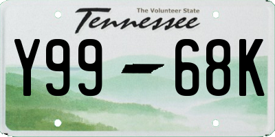 TN license plate Y9968K
