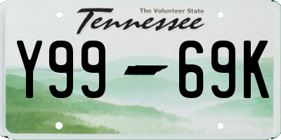 TN license plate Y9969K