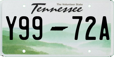 TN license plate Y9972A