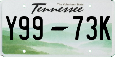 TN license plate Y9973K