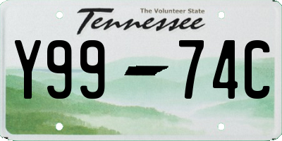 TN license plate Y9974C