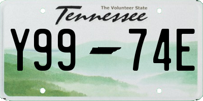 TN license plate Y9974E