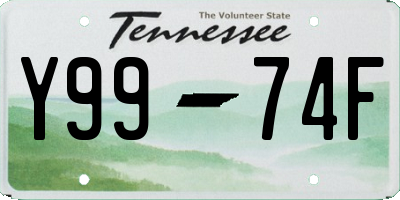 TN license plate Y9974F