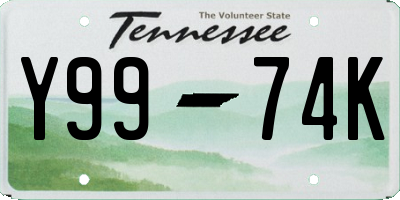 TN license plate Y9974K