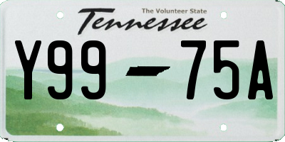 TN license plate Y9975A