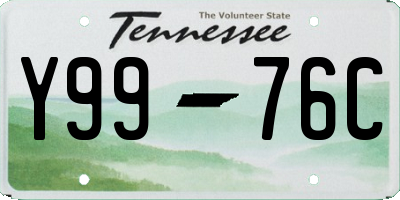 TN license plate Y9976C