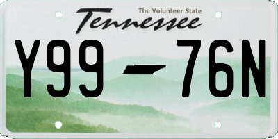TN license plate Y9976N