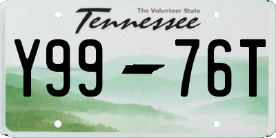 TN license plate Y9976T