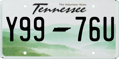 TN license plate Y9976U